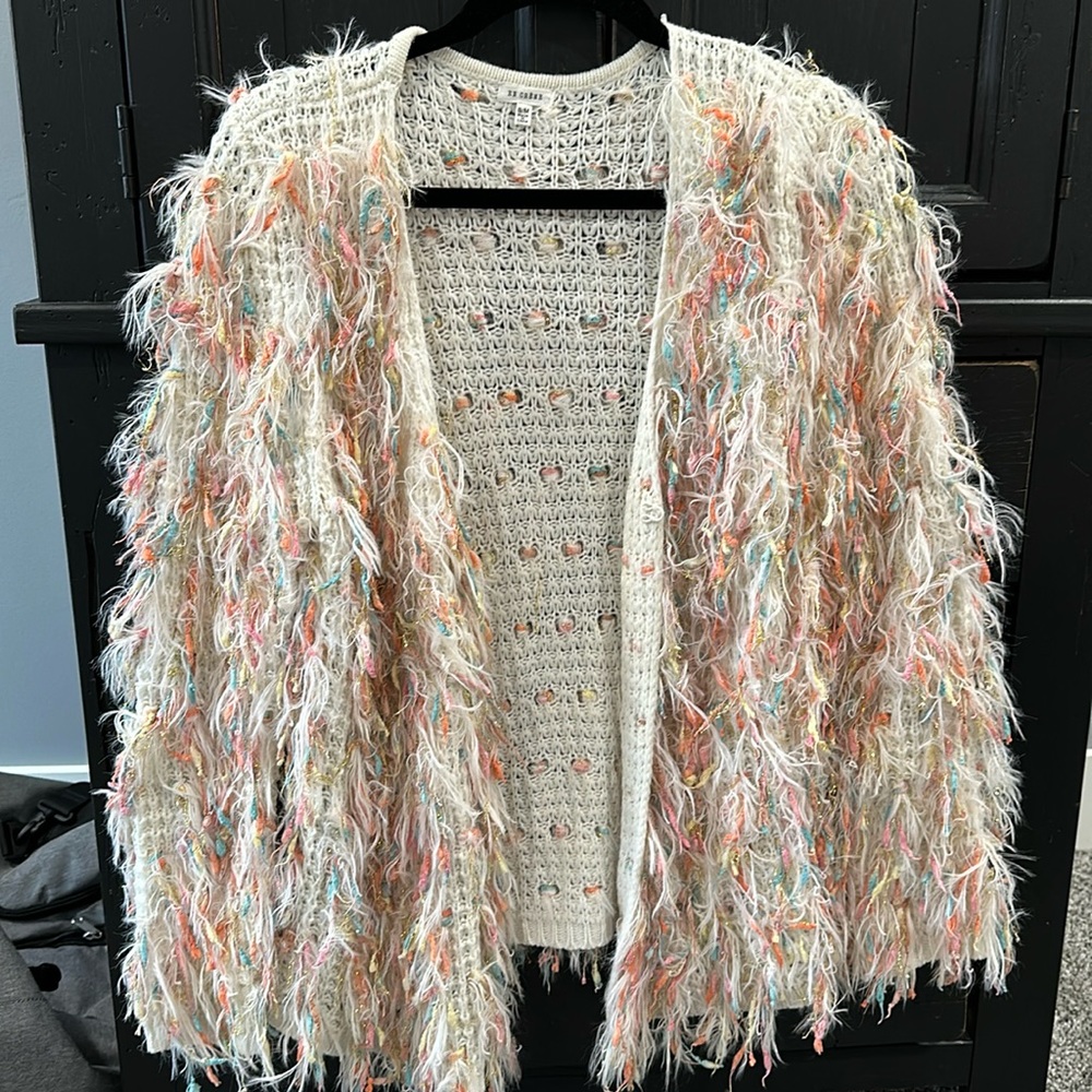 Pastel Rainbow Shag Cardigan